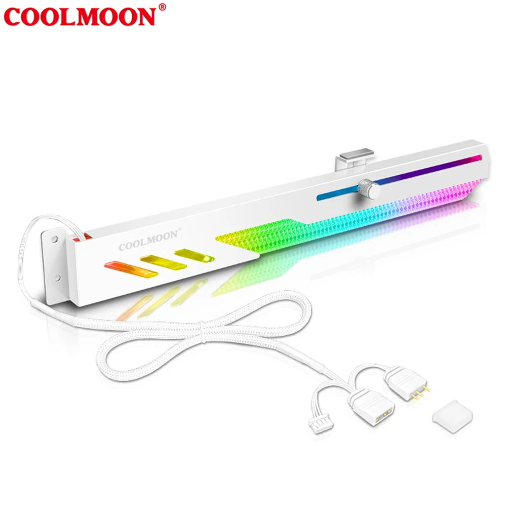 COOLMOON GT8 Graphics Card Bracket 5V ARGB Multi-interface Synchronous Horizontal Chassis Decoration GPU Video Card Stand Holder 