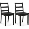 Set of 2 Wooden Armless Kitchen Chairs , Non-Slip Foot Pads, Farmhouse Style High Ladder Back Wooden Dining Room Chairs 1