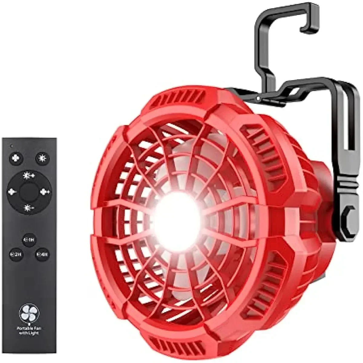 Camping Fan for Milwaukee 18V Lithium-ion Battery Portable Handheld Fan with 9W LED Light & Hook 180°Head Rotation Outdoor