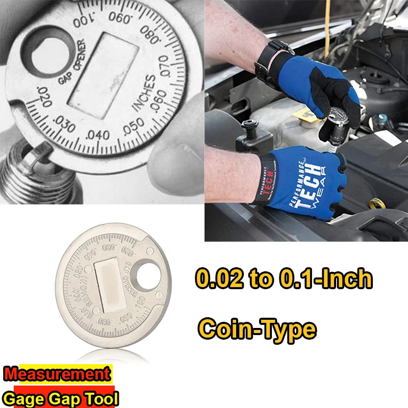 

1PC Coin-Type 0.6-2.4mm Spark Plug Gap Measurement Tool Range Spark Plug Gage Gap Tool Feeler Thickness Detection Tool