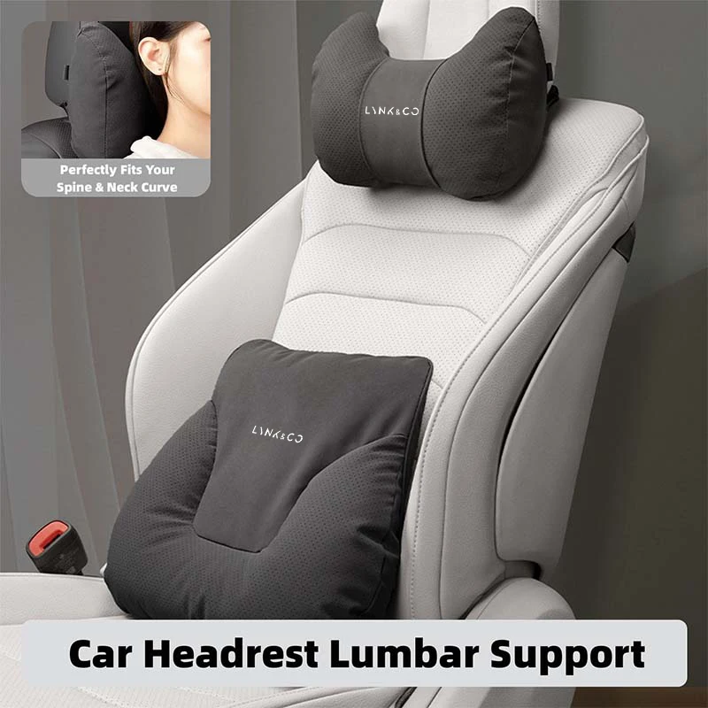 자동차 좌석 요추 등받이 머리 받침대 LYNK&CO 01 02 03+ 05 06 09 PHEV 09 MHEV용 부드러운 목 베개 쿠션