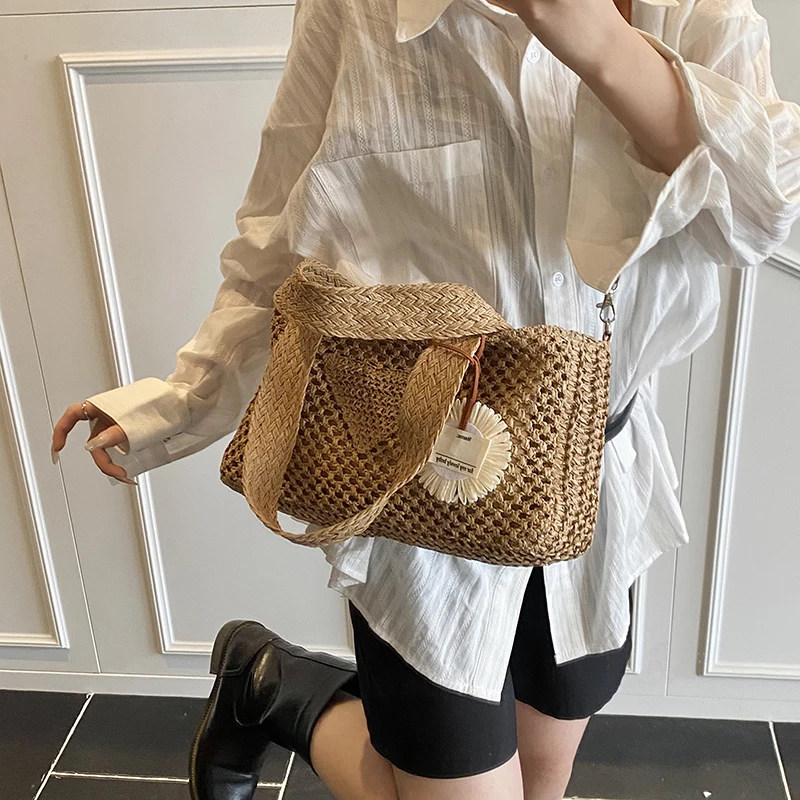 Borse A Tracolla Borsa Estiva In Paglia Da Donna Borsa Da Spiaggia Da Donna Soul Bag Designer Borsa Da Sella Sapone Borse Da Viaggio Ad Alta Capacà Da Donna Alla Modaborse Di