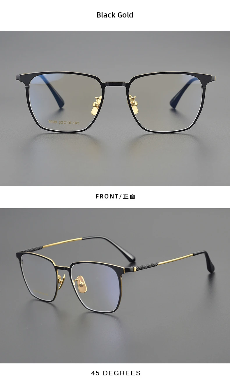 Titanium Reading Glasses - Ultralight Square Frame With Photochromic Lenses