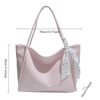 Nouveau sac fourre-tout de style coréen pour femme, couleur unie, grande capacité, en PU rétro, sac à bandoulière pour le quotidien, sac à main élégant et décontracté à porter sous le bras 6