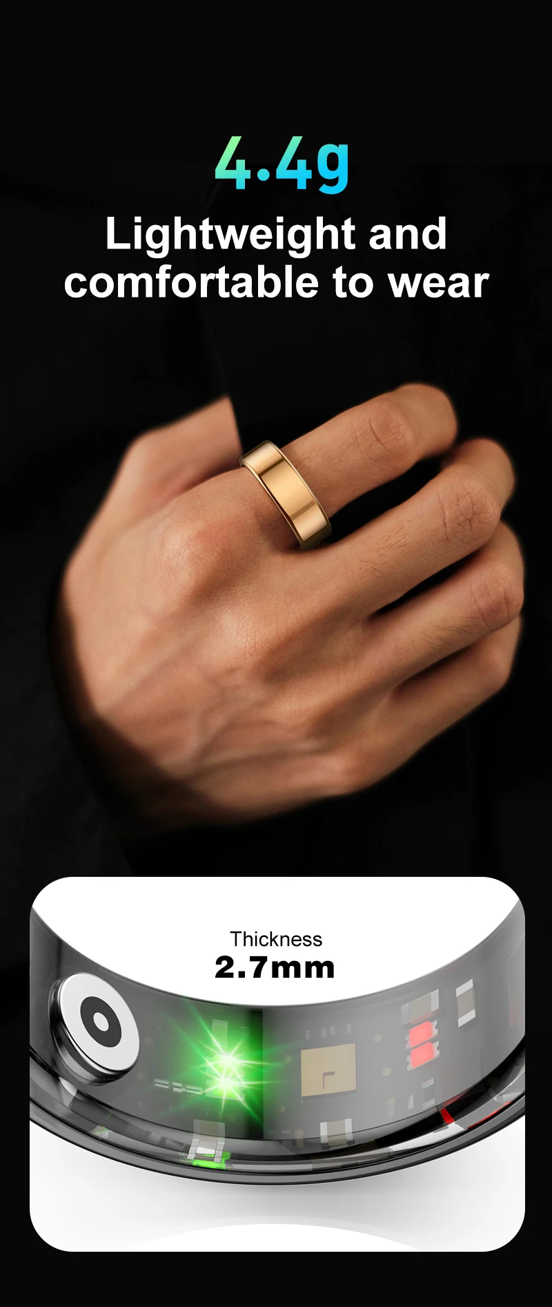 2025 R02 Smart Ring Health Monitor Men Women Smart Rings Heart Rate Blood Oxygen