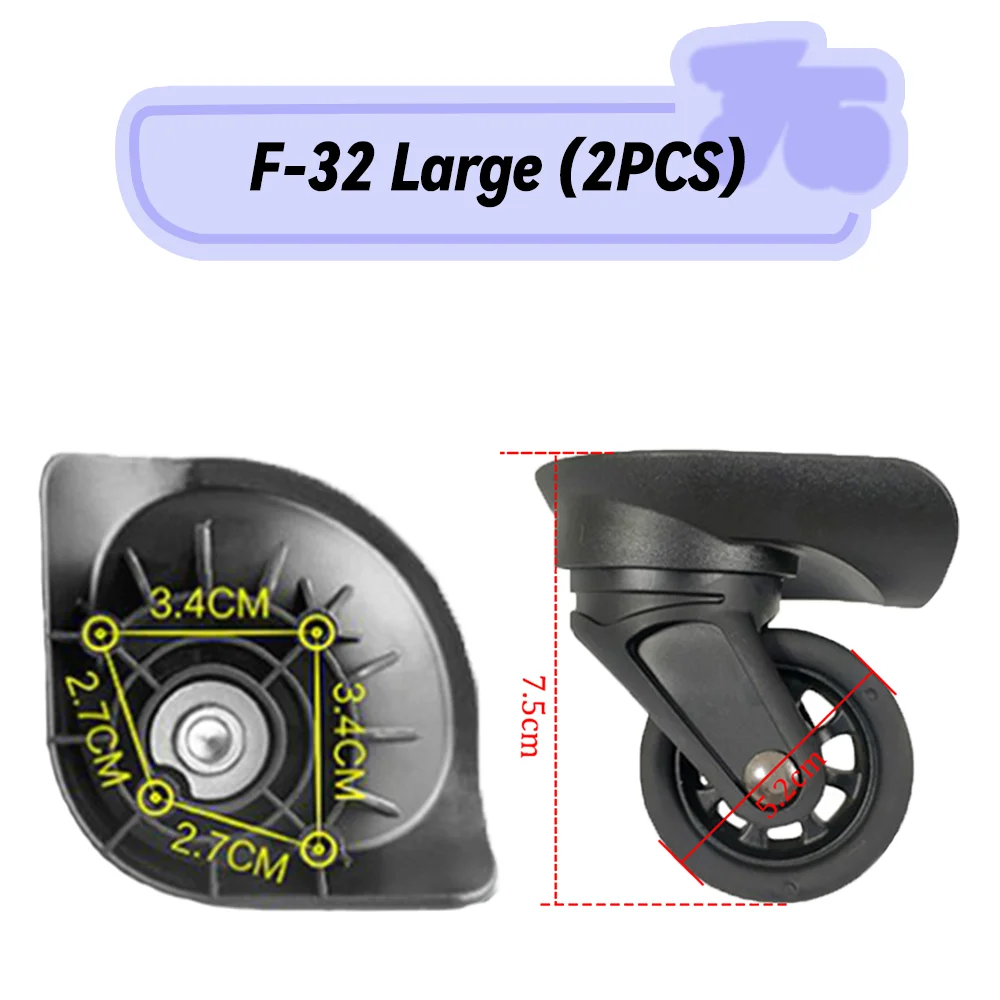 For Ameican Tourister F-32 Universal Wheel Replacement Suitcase Rotating Smooth Silent Shock Absorbing Wheel Accessories Wheels