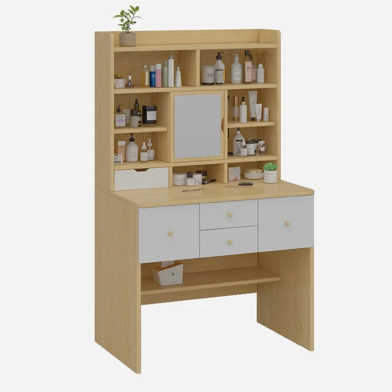 

90cm Dressing Table with Mirror and Stool Makeup Vanity Cabinet Bedroom Furniture Vanity Desk Makeup Jewelry Organizer