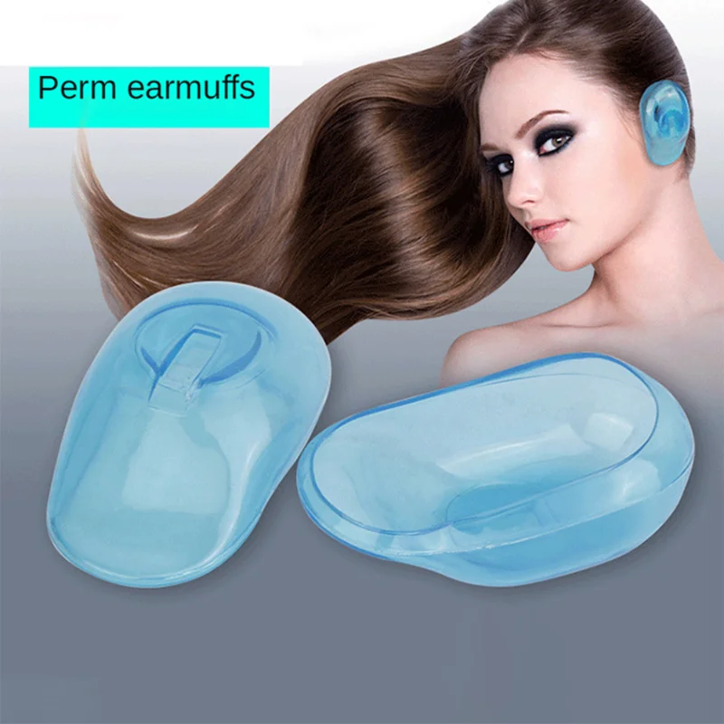 

2Pcs Reusable Hairdressing Ear Cover Waterproof Ear Protector Hair Dyeing Earmuffs Silicone Bath Barber Coloring Ear Protect Cap