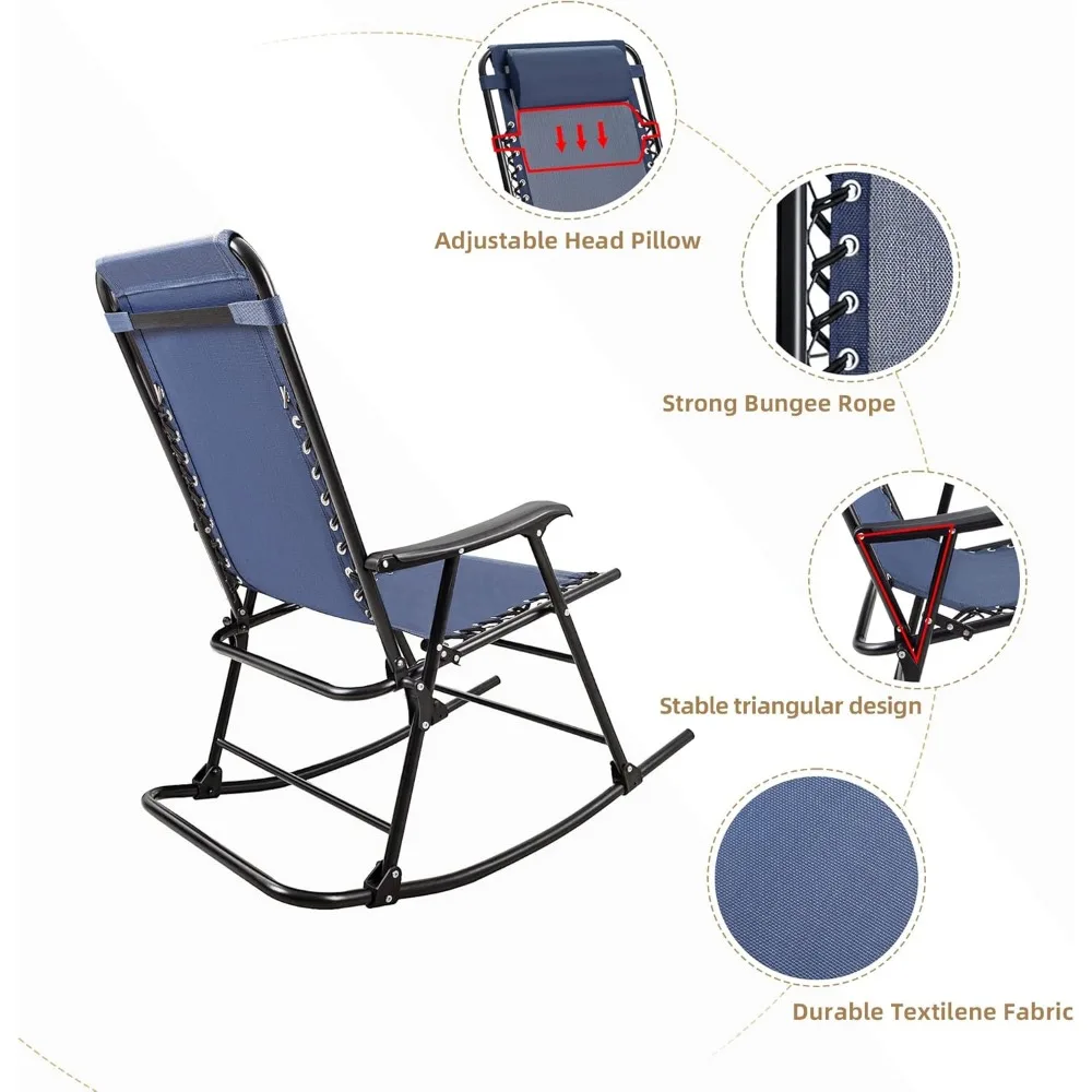 Rocking Chair, Wood Wagon Rocker, Outdoor Wooden Carbonized Lounge Chairs with Wheel Armrest for Garden Patio 4