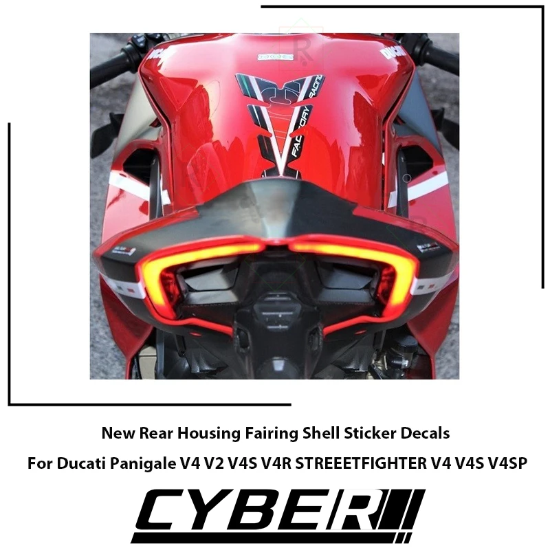 New Rear Housing Fairing Shell Sticker Decals For Ducati Panigale V4 V2 V4S V4R STREEETFIGHTER V4 V4S V4SP car key shell 2 button folding key housing replacement folding key for opel astra j corsa e cascade zafira karl auto key trim