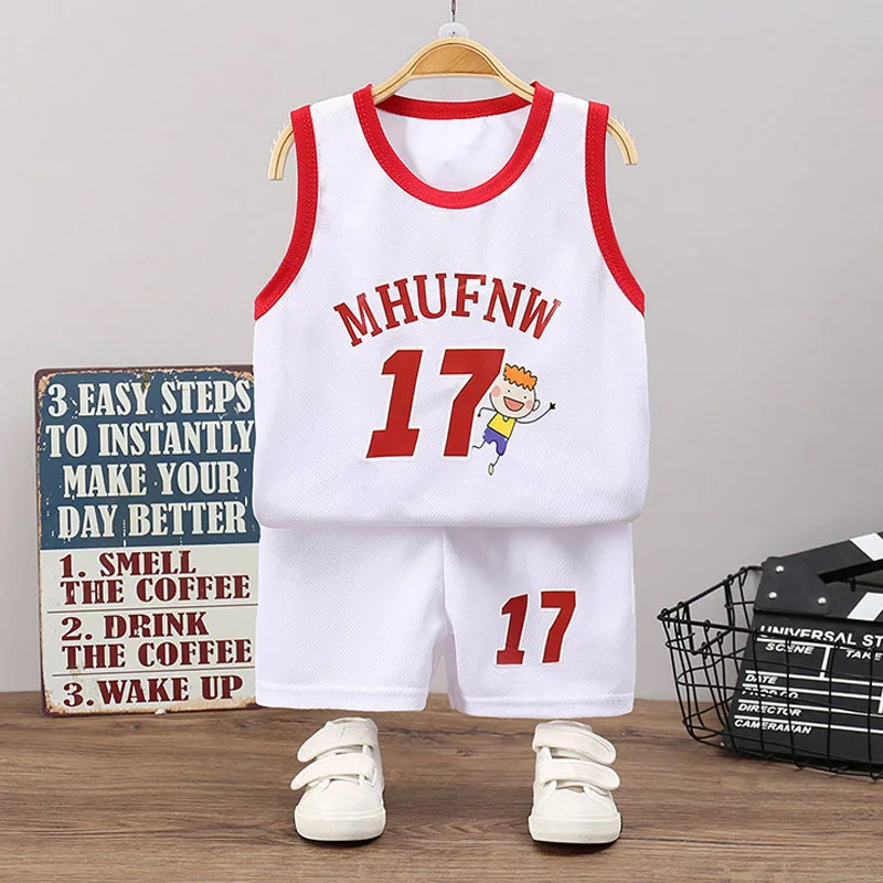 Children's Ball Suit Suit Summer Sports Boys Middle And Large Children Vest Shorts Ball Clothes Baby Quick Dry Children's Clothi