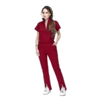 High Quality Multi Color Tunic Spa Work Suit Nurses Hospital Uniform Scrub Sets Women Zipper Set Short Sleeve Medical Uniforms - Image 4