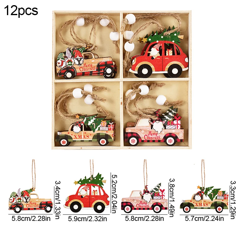 thumbnail image 1 of Colgantes de madera de Navidad, hombrecitos de jengibre, gnomos, adornos colgantes para árbol de Navidad 2024, decoraciones navideñas para el hogar, regalo de Año Nuevo, 1 of 5