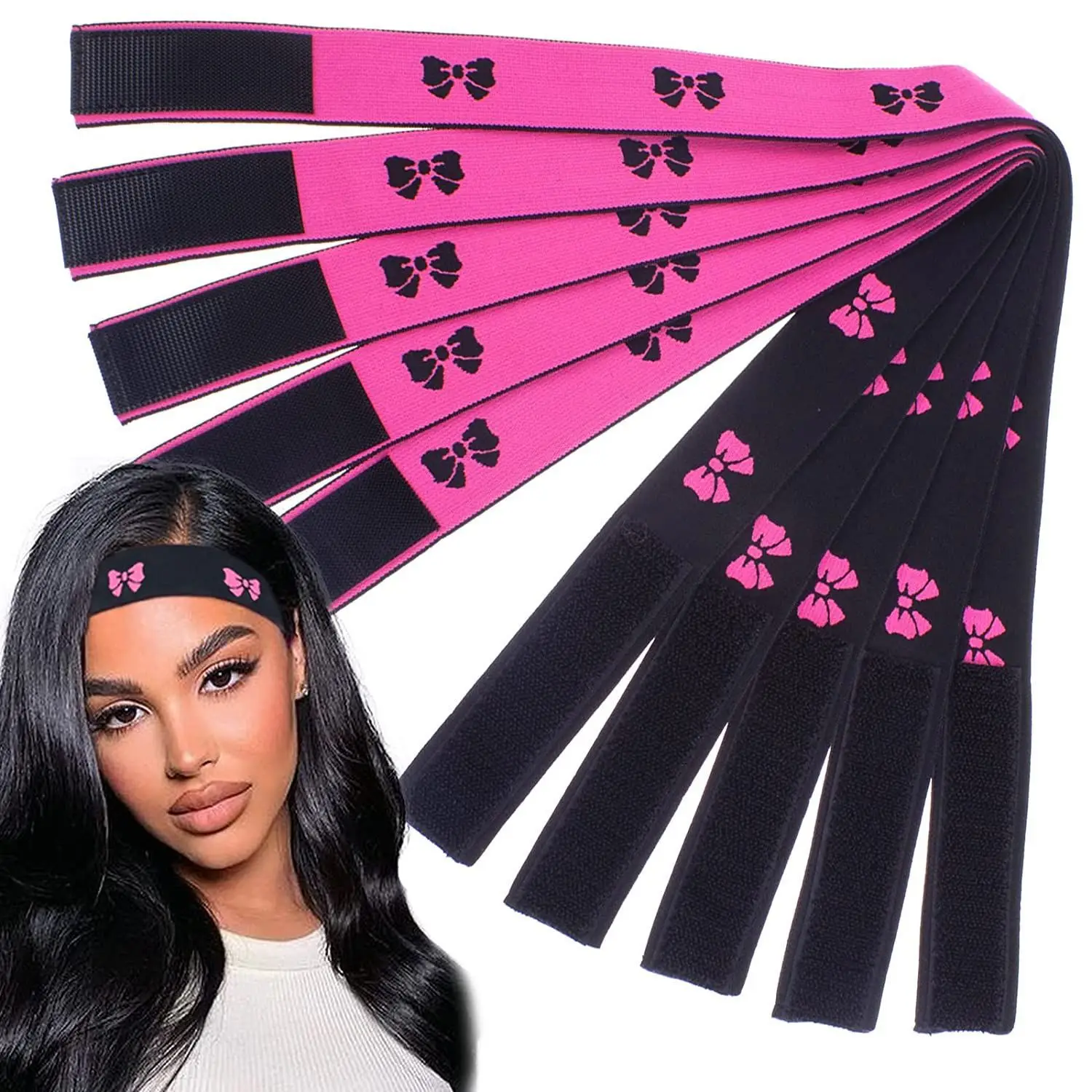 Adjustable Wig Band For Fixed Lace Wig With Edge Brush Bling Wig Headband  For Edges Elastic