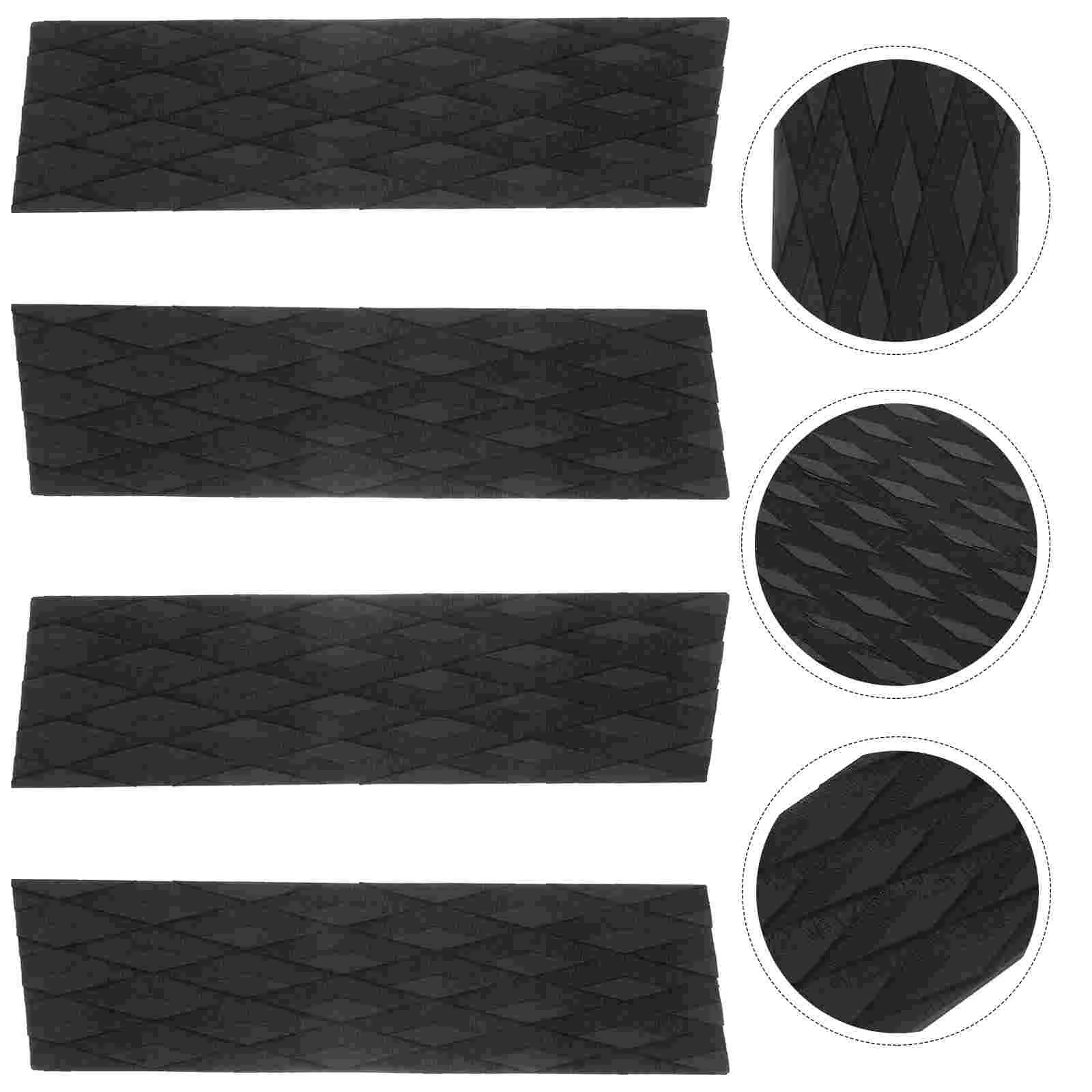 

4 Pcs Surfboard Skid Pad Tail Pads Sticky Deck Grip Mats Non-slip for Eva Surfing Supplies Self-adhesive Accessories