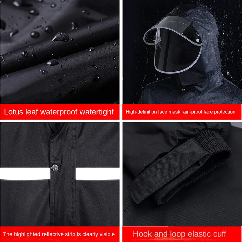 Raincoat and Rainpants Suit Full Body Rainstorm Prevention Electric Bicycle Motorcycle Takeaway Riding Reflective Split Raincoat