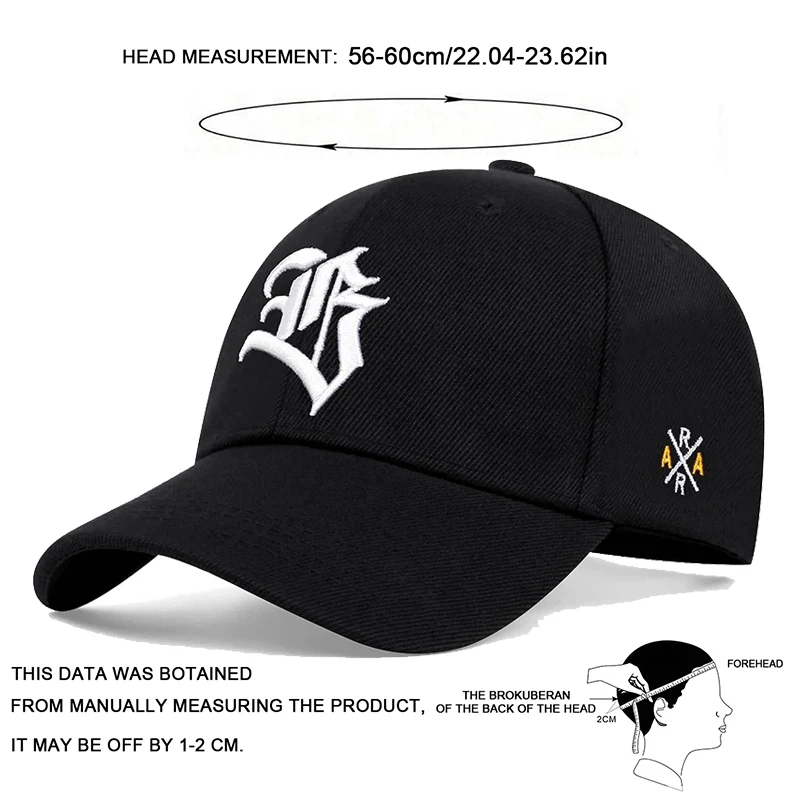 Unisex Baseballkappe mit B-Buchstaben-Stickerei für Frühling und Herbst, Verstellbare Freizeitmütze, Hip-Hop Sonnenschutzkappe – Detail 11