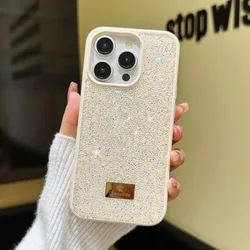 Radiant Rhinestone Glitter Phone Case - Shiny Bling Shockproof Cover - iPhone Air (Beige)