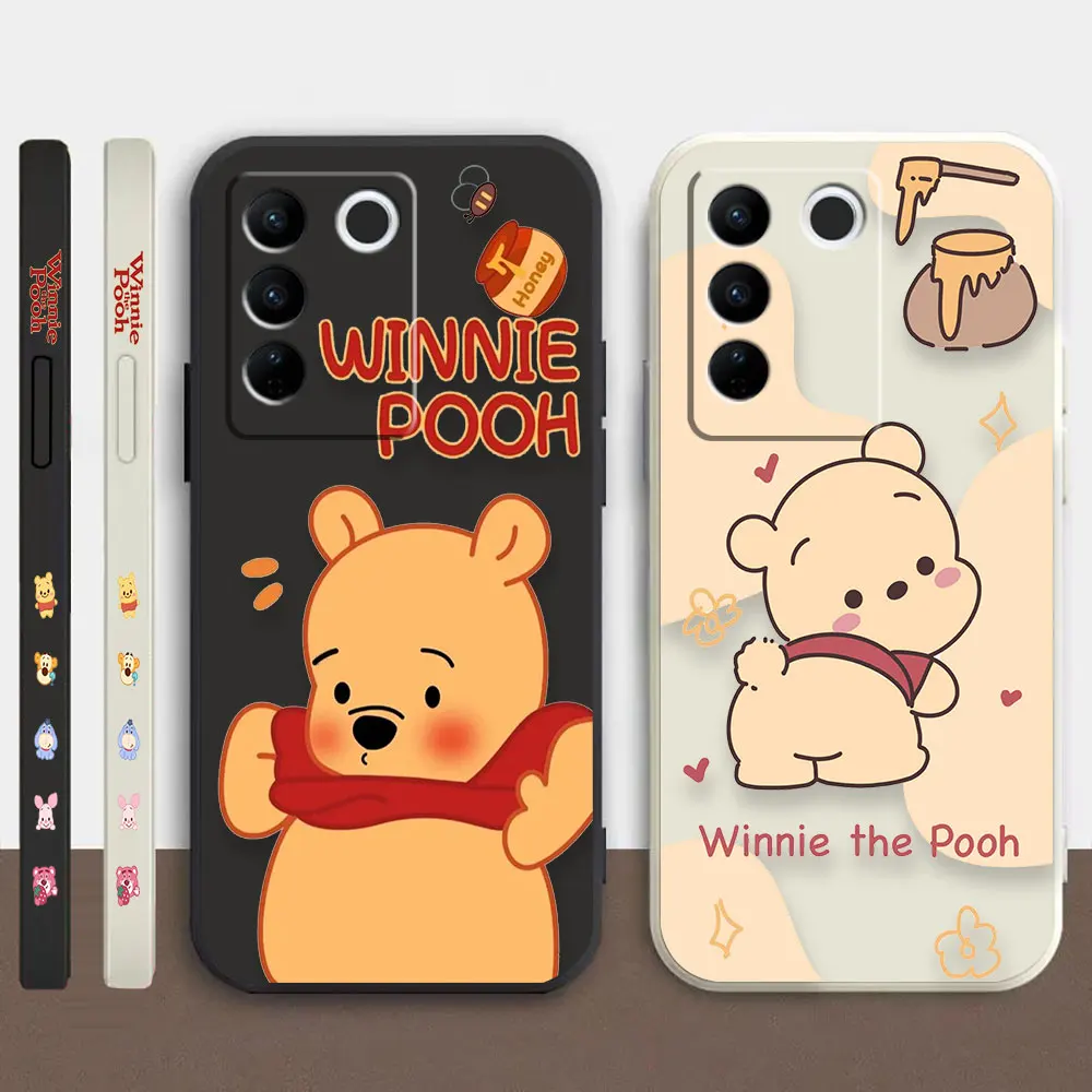 

Case For VIVO S5 S6 S7 S9 S10 S15 S16 S16E T1 V15 V20 V23 PRO 5G Simple Liquid Silicone Case Cute Winnie The Pooh