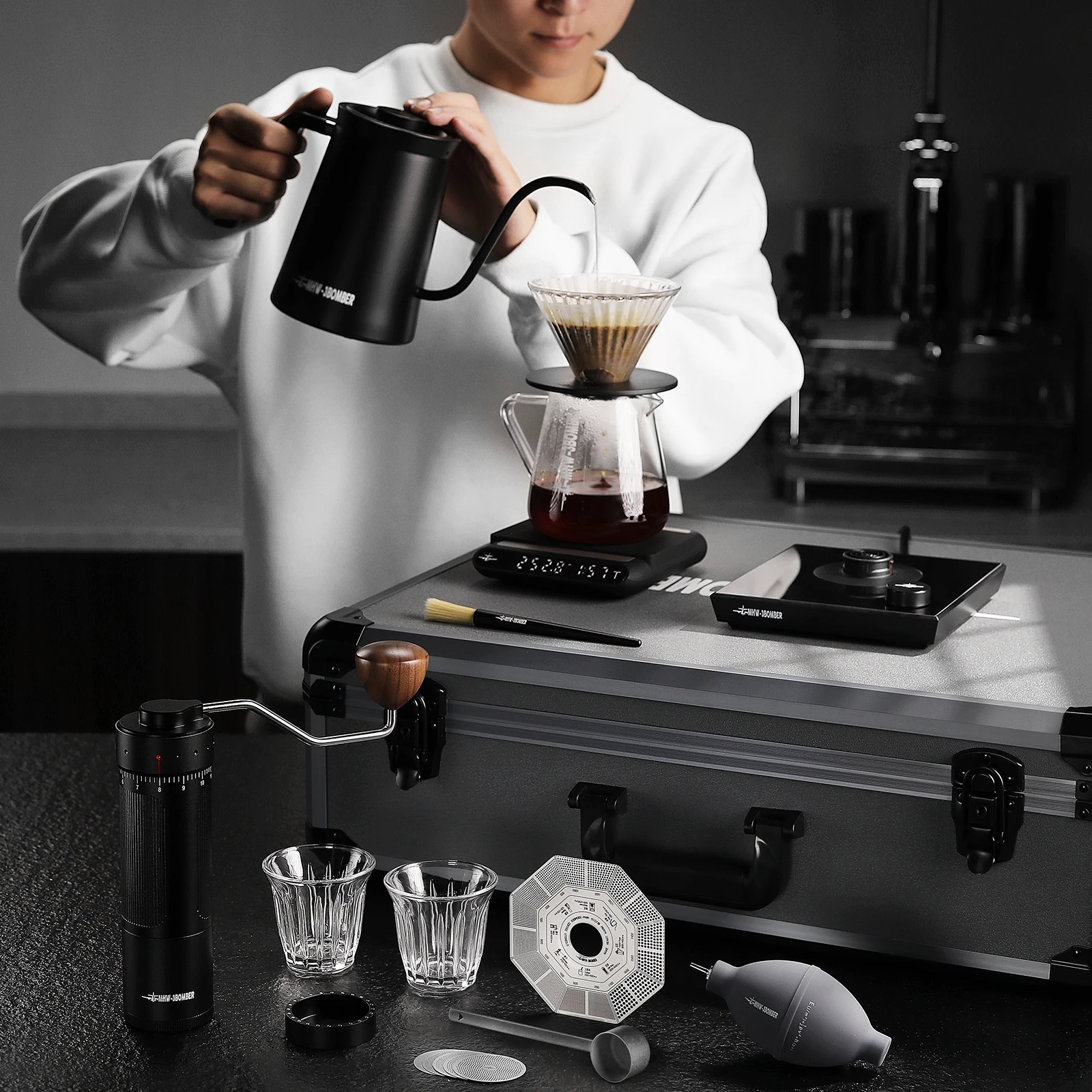 MHW-3BOMBER Pour Over Coffee Maker Set Coffee Kettle Scale