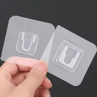 Self Adhesive Buckle Wall Hooks Hanger Transparent Hooks Suction Wall Storage Holder for Kitchen Bathroom 1