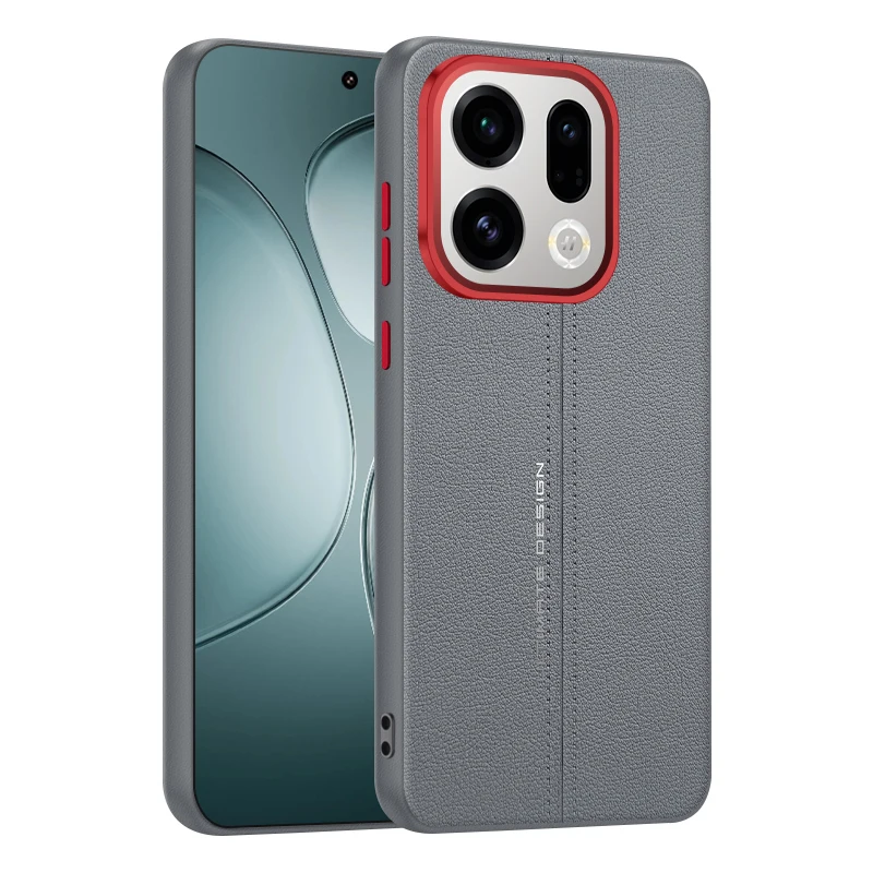 Luxury Leather Metal Frame Frosted Shockproof Bumper Case