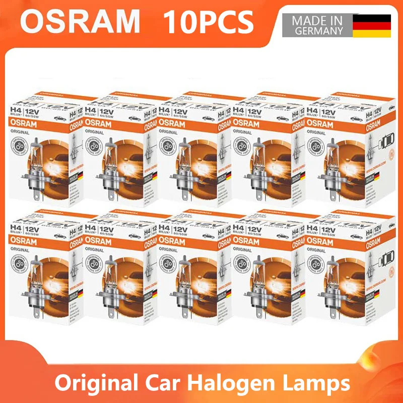 OSRAM H4 H7 H11 HB3 HB4 H8 H9 H16 9005 9006 Car Halogen Headlight Bulb 10pcs 3200K Made in Germany U.S.A
