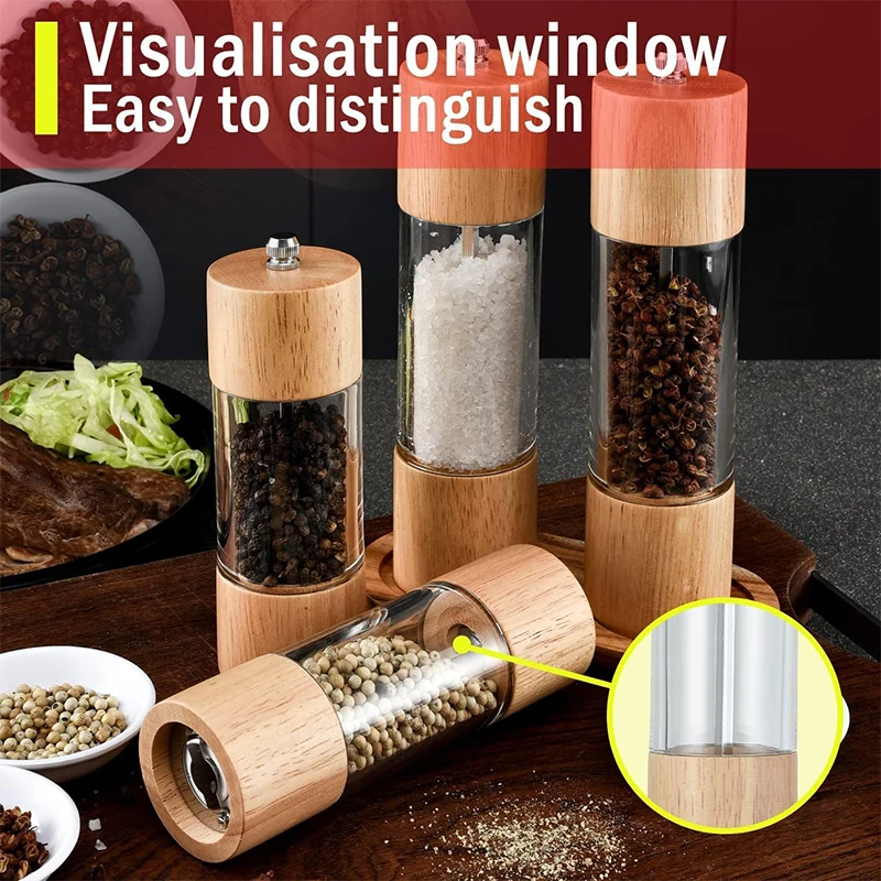 Salt and Pepper Grinder Set Manual Mills Shakers with Adjustable Ceramic Core 137 salt and pepper grinder