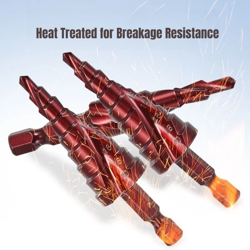 Cobalt Titanium Metric Step Drill Bit Set with Spiral Flute
