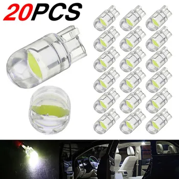 20 Ampoules T10 LED COB 6000K W5W Blanches pour Éclairage Nikde Voiture, Lampe breton, Clignotant de Porte, 168 194 1