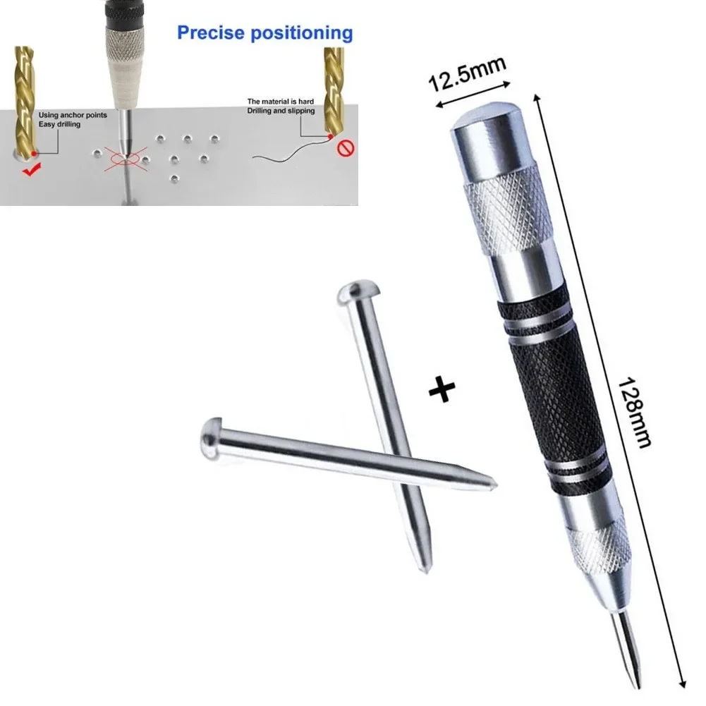 Brand New Center Punch Automatic Carbon Steel+alloy Steel Dot Punch 1 Pc Adjustable Non Slip Grip Spring Loaded