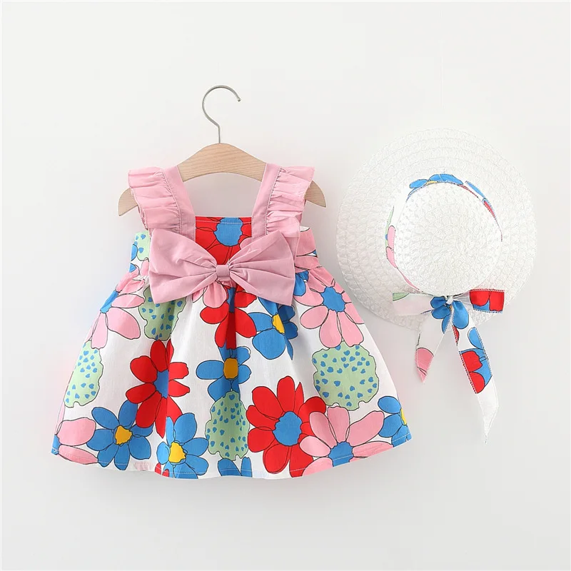 0-24M Newborn Toddler Baby Girl Clothes Ruffle Wine Red Top Romper Floral Print Strap Skirt Dress Outfit Clothes Set small baby clothing set	 Baby Clothing Set