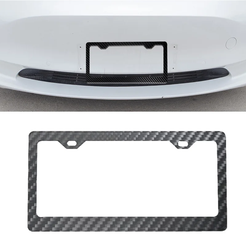 

License Plate Mounting Holder for Tesla Model 3 2017-2021 Aluminum Alloy Modification Perforation US Carbon Fiber Frame