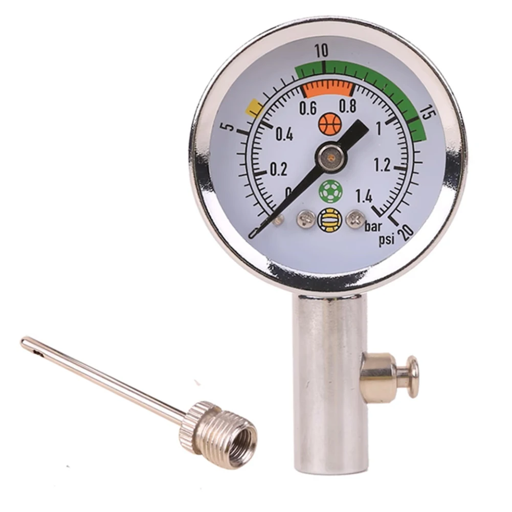 Manometro A Sfera Heavy Duty Metal Mini Utility Air Pressure Gauge Barometro Tool Per Basket Football Volley Drop Ship