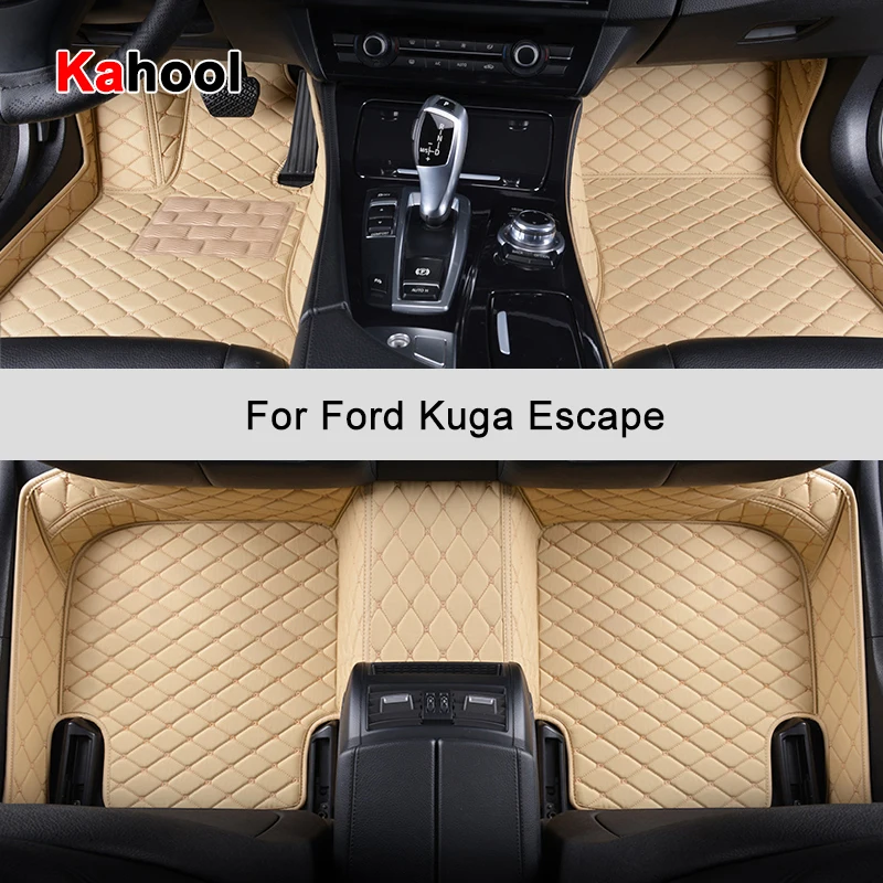 

KAHOOL Custom Car Floor Mats For Ford Kuga Escape Auto Accessories Foot Carpet