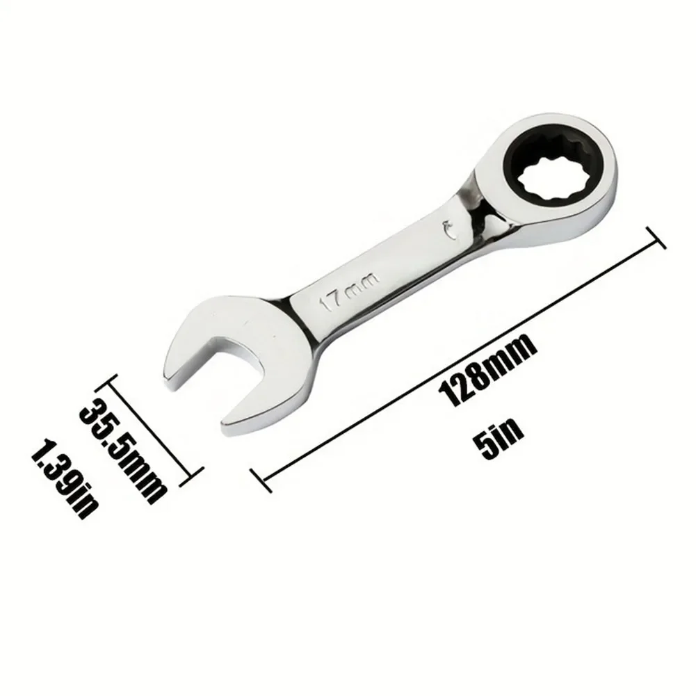 Jeu De 8 Clés Plates à Cliquet 8-19 Mm – 72 Dents – Acier Chrome-vanadium – Pour Auto, Moto, Bricolage – Avec Boîtier Noir