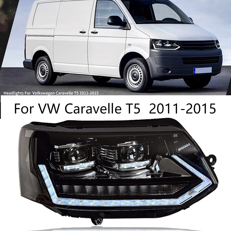 

Автостайлинг фара для 2010-2015 сборка VW Transporter Caravelle Multivan T5 светодиодный передняя фара сигнал поворота динамическая передняя фара