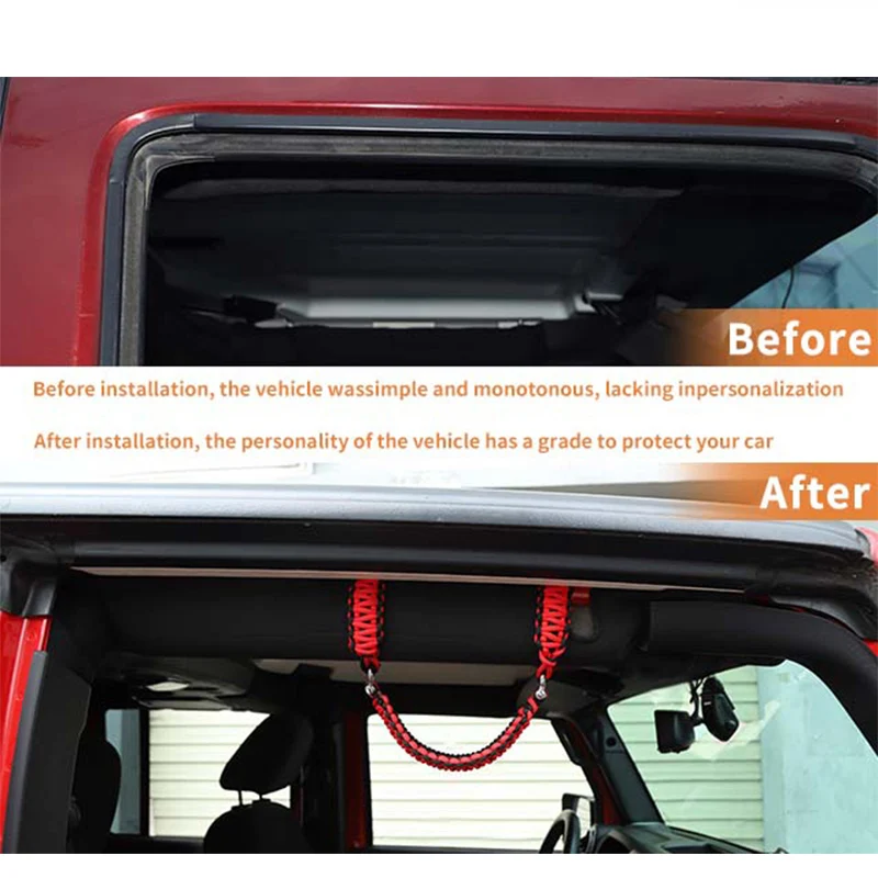 HEBE Top Handle Rope for Jeep Wrangler JK 2007- for Jeep Wrangler JL-Car Interior Accessoriess