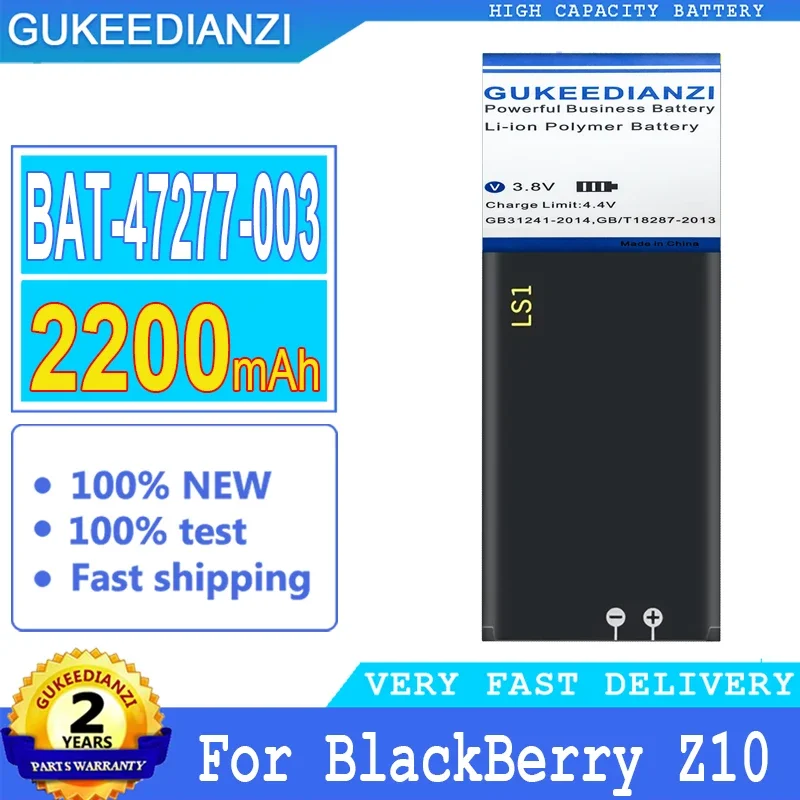 

2200mAh GUKEEDIANZI Battery For BlackBerry BAT-47277-003 Z10 STL100-2-1-3 BBSTL100-4W Big Power Bateria