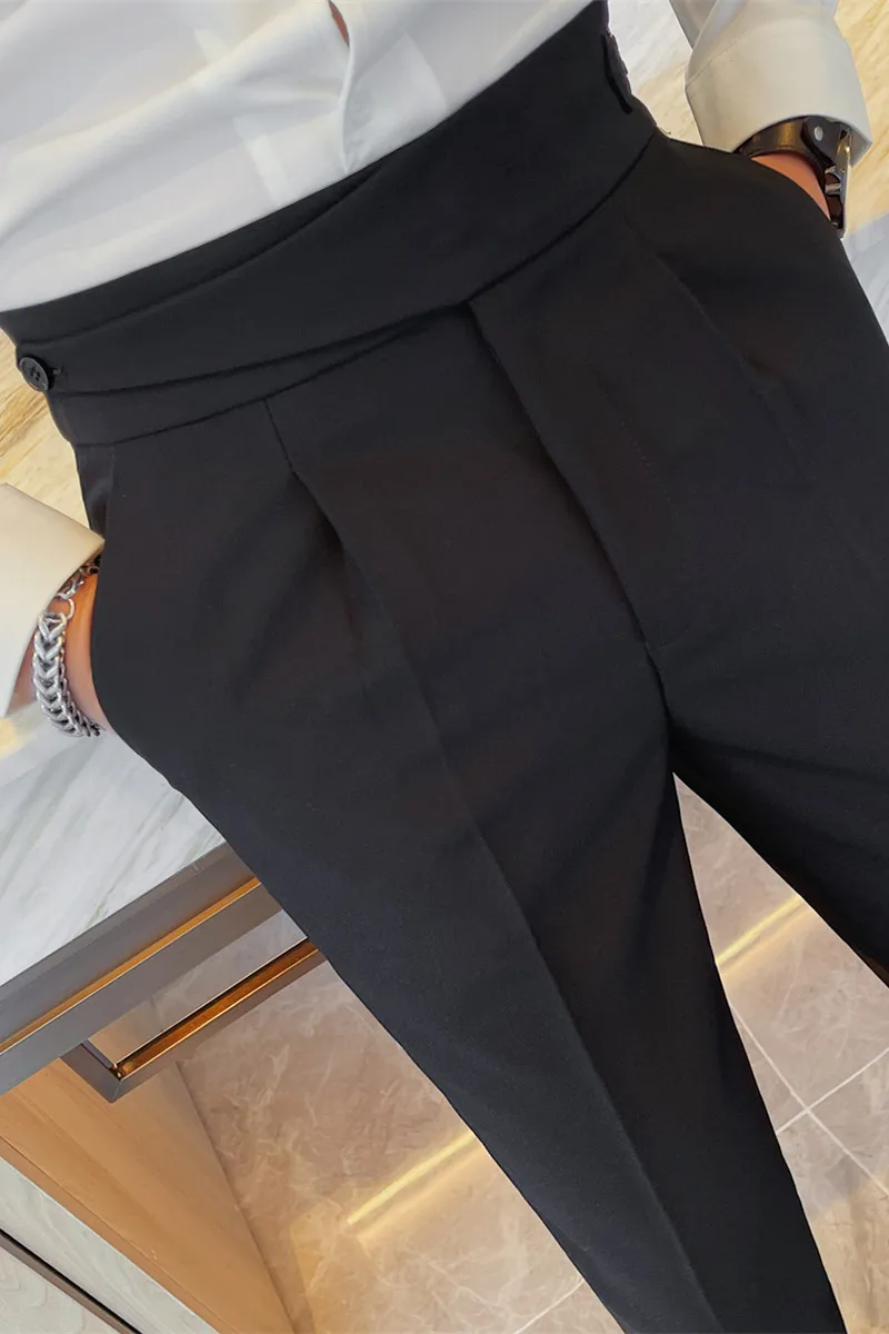 High Quality Solid Dress Suit Pants For Men Clothing All Match Slim