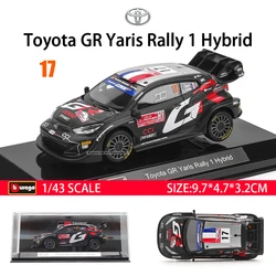 Bburago 1:43 Luxury Diecast Pull Back Rally Car Toy Collection Gift (Toyota GR Yaris - 17)