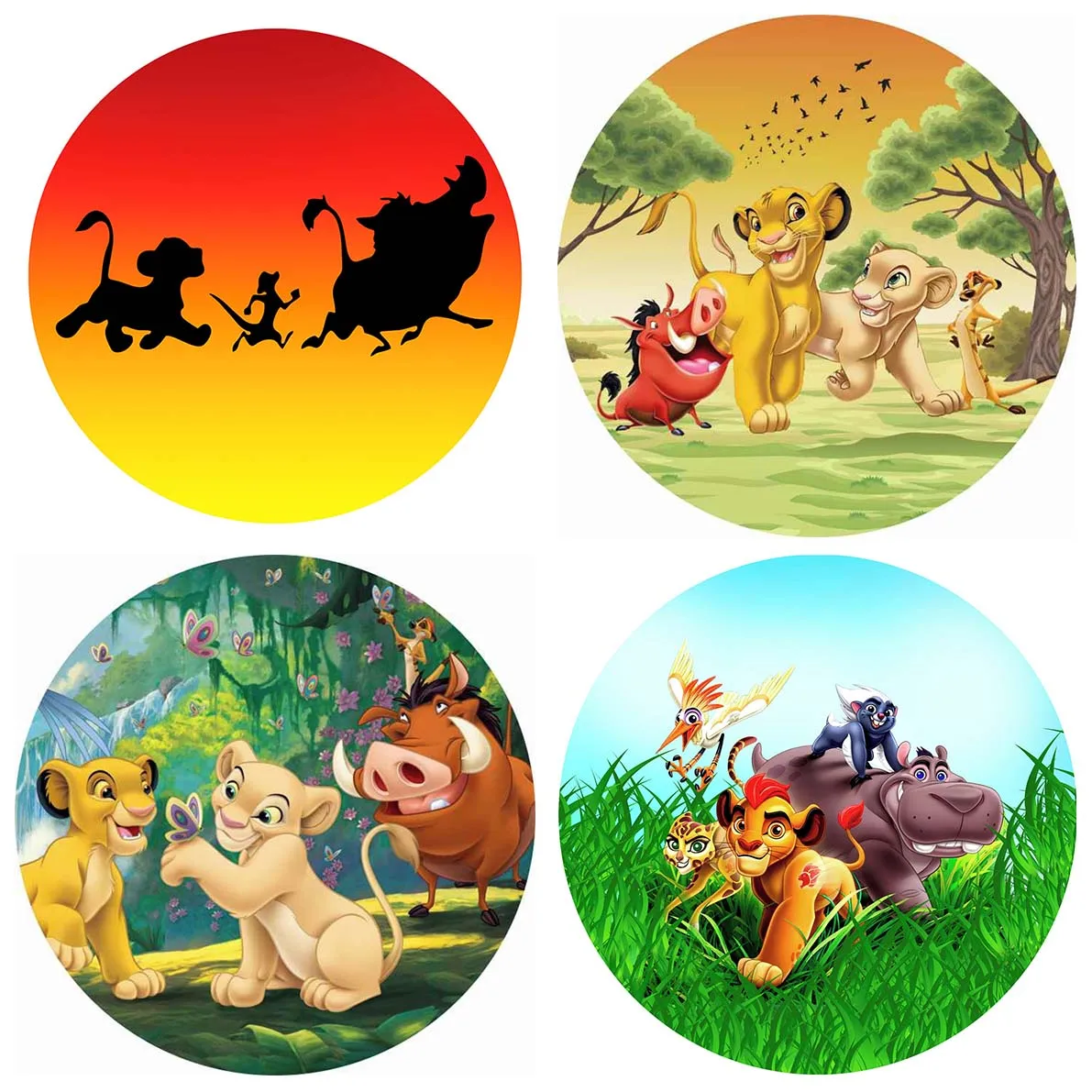 Round Background Disney The Lion King Simba Birthday Party Circle Backdrops Children S Decoration Wedding Photozone Covers Aliexpress