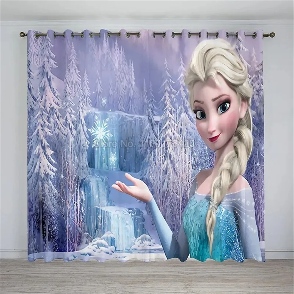

One Piece Curtain Disney Frozen 2 Elsa and Anna Blackout Curtains for Living Room Home Decoration Custom Shading Window Drapes