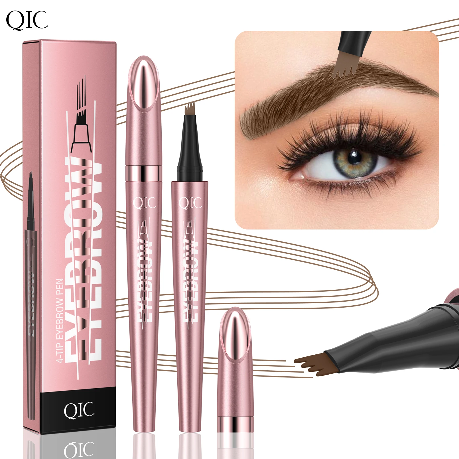 Eyebrow Pencil Waterproof Liquid Eyebrow Pen Makeup Long Lasting Brow Pen Brown Black Eye Tattoo Cosmetics 2