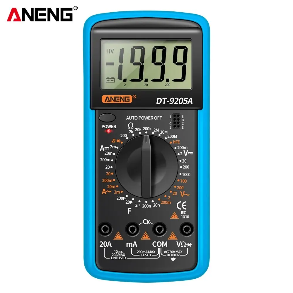 ANENG DT9205A Digital Multimeter AC/DC Transistor Electrical NCV Tester Meter Profesional Analog Auto Range Multimetro Tools 6