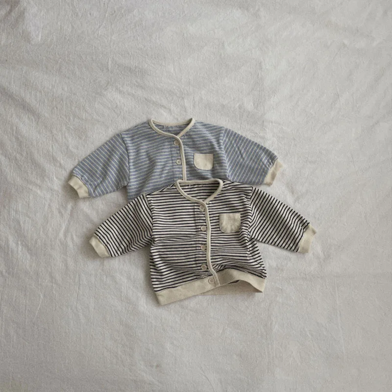 New Baby Casual Striped Cardigan Cotton Children Long Sleeve Jacket For Boys Girls Coat Infant Spring Clothes