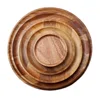Retro Solid Wood Dinner Plates Round 13-38cm Serving Platter Tray Wooden Tea Tray Plate For Food Snack Dishs 1