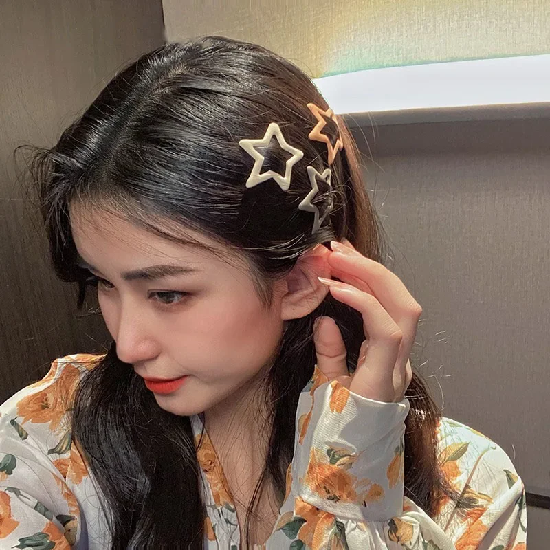 3pcs/set Hairpins for Girls Children Star BB Hair Clips Pin Soft Mini Korean Style Frosted Nude Kids Snap Ornaments Accessories