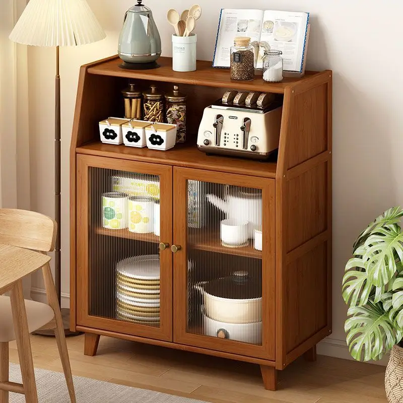 DE 3 Sideboard Cabinet Tea Cabinet New Chinese Style Simple Kitchen Storage Living Room Wall Dustproof Storage