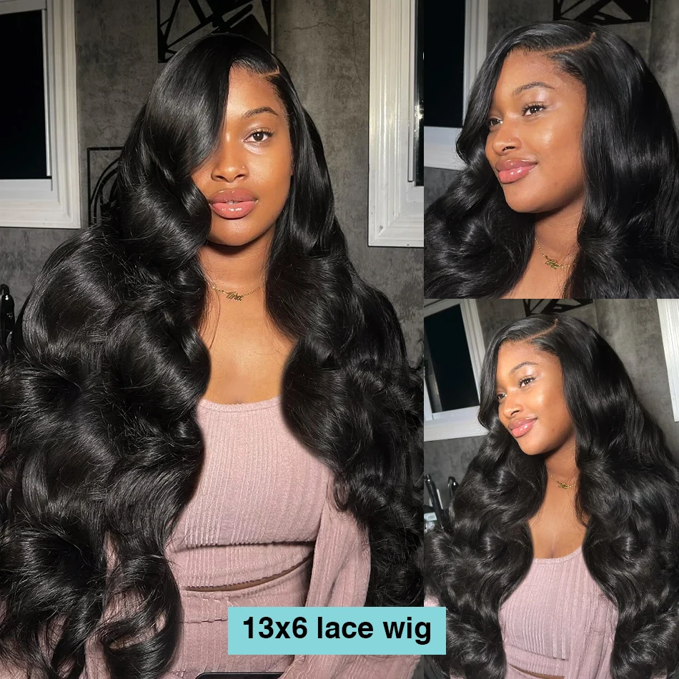 250 Density Body Wave 13x6 HD Lace Front Human Hair Wig 30 40 Inch Transparent Brazilia 13x4 Frontal Wigs For Women Pre Plucked